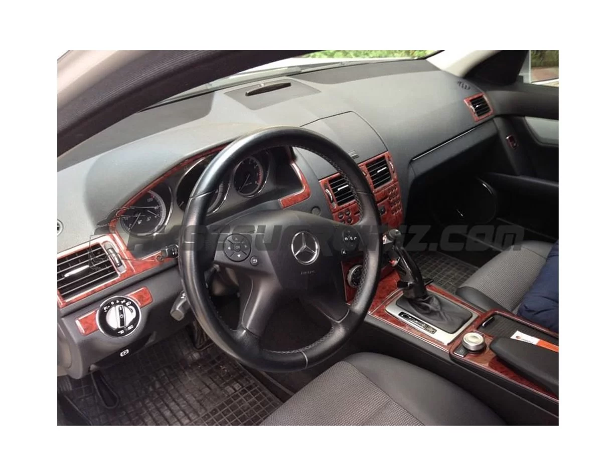 Mercedes C-Class W204 01.2006 3D Interior Dashboard Trim Kit Dash Trim Dekor 17-Parts - 1 - Interior Dash Trim Kit