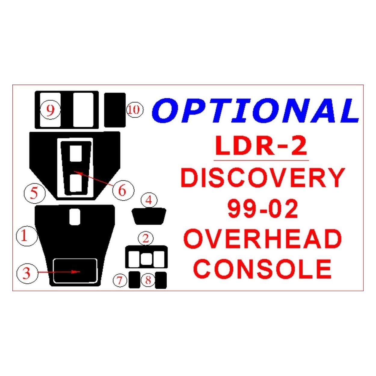 Land Rover Discovery 1999-2002 Overhead Console Interior BD Dash Trim Kit