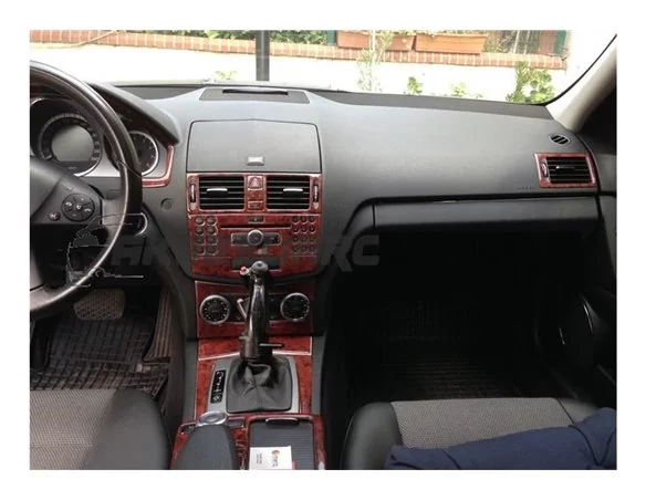 Mercedes C-Class W204 2007–2014 3D Interior Dashboard Trim Kit Dash Trim Dekor 46-Parts - 1 - Interior Dash Trim Kit