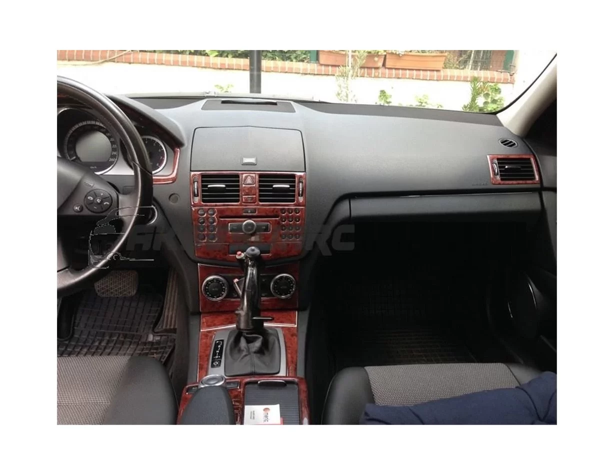 Mercedes C-Class W204 2007–2014 3D Interior Dashboard Trim Kit Dash Trim Dekor 46-Parts - 1 - Interior Dash Trim Kit