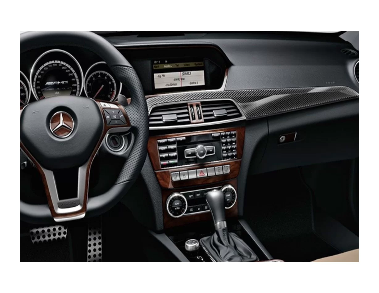Mercedes C-class W205 2015–present 3D Interior Dashboard Trim Kit Dash Trim Dekor 18-Parts - 1 - Interior Dash Trim Kit