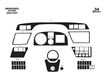 Mercedes Citaro 01.06-01.07 3D Interior Dashboard Trim Kit Dash Trim Dekor 34-Parts - 1 - Interior Dash Trim Kit