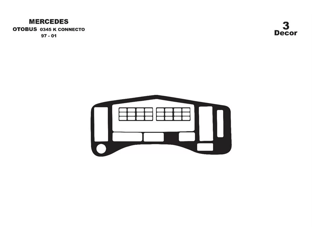Mercedes Connecto 0345 K 01.97-01.01 3D Interior Dashboard Trim Kit Dash Trim Dekor 2-Parts - 1 - Interior Dash Trim Kit