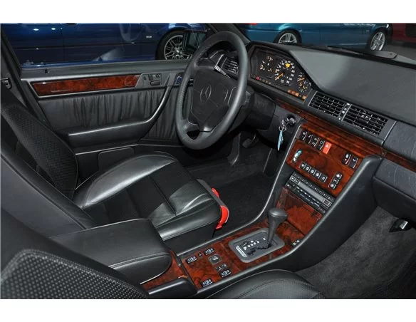 Mercedes E-Class W124 01.85-05.96 3D Interior Dashboard Trim Kit Dash Trim Dekor 14-Parts - 1 - Interior Dash Trim Kit
