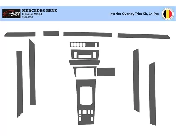Mercedes E-Class W124 01.85-05.96 3D Interior Dashboard Trim Kit Dash Trim Dekor 14-Parts