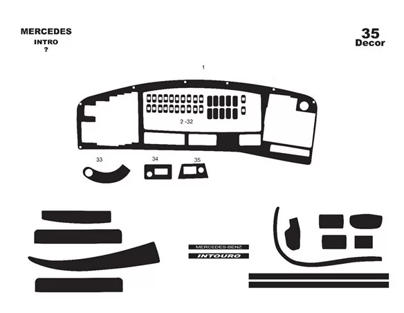 Mercedes Intro 06.03-06.05 3D Interior Dashboard Trim Kit Dash Trim Dekor 13-Parts - 1 - Interior Dash Trim Kit