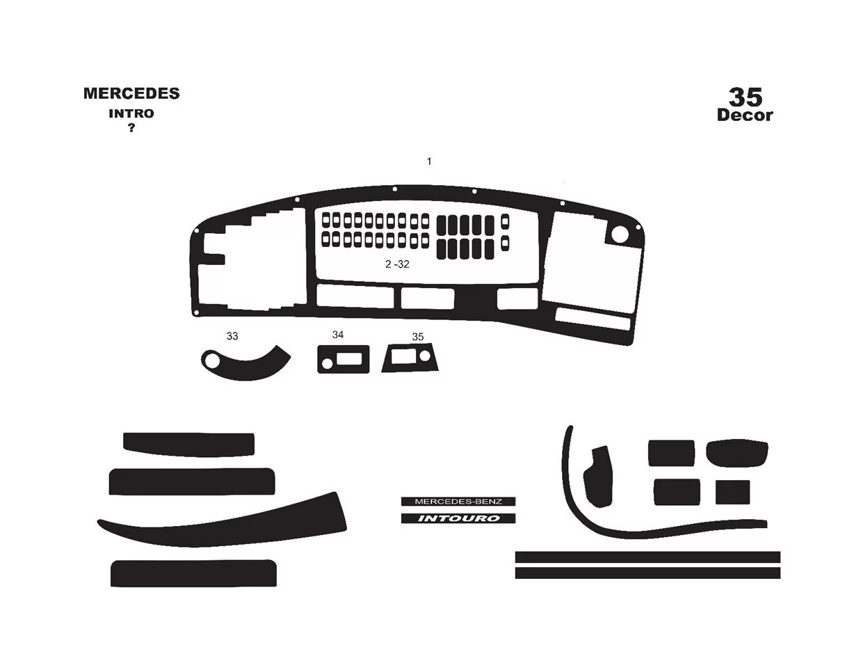 Mercedes Intro 06.03-06.05 3D Interior Dashboard Trim Kit Dash Trim Dekor 13-Parts - 1 - Interior Dash Trim Kit