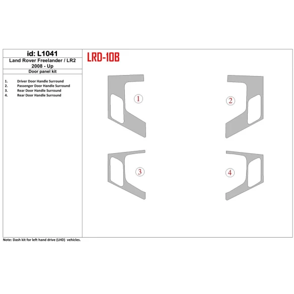 Land Rover Freelander 2 2008-UP Door panels Interior BD Dash Trim Kit