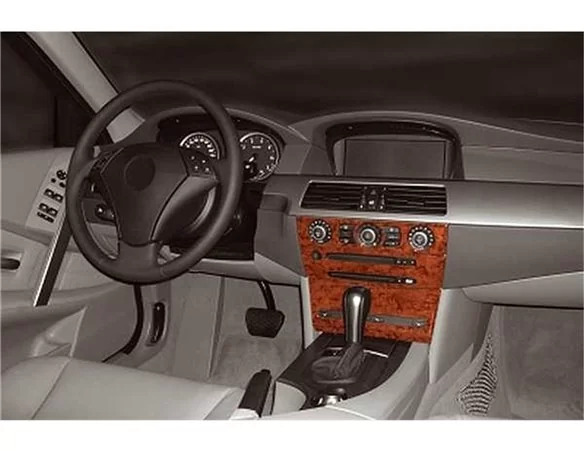 BMW 5 Series E60-E61 07.03-11.09 3D Interior Dashboard Trim Kit Dash Trim Dekor 8-Parts - 1 - Interior Dash Trim Kit