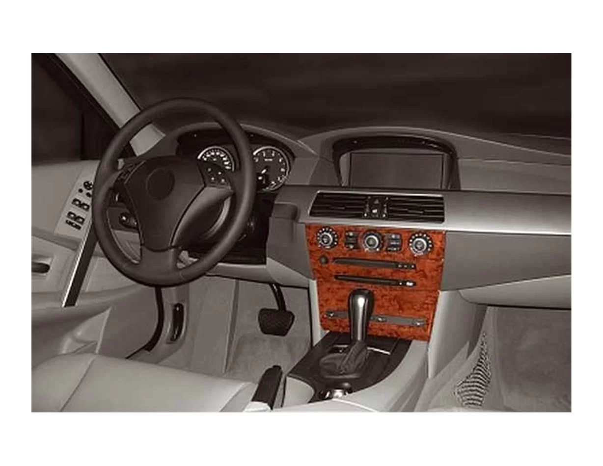 BMW 5 Series E60-E61 07.03-11.09 3D Interior Dashboard Trim Kit Dash Trim Dekor 8-Parts - 1 - Interior Dash Trim Kit