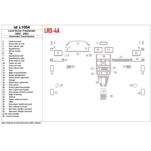 Land Rover Freelander 2002-2003 Full Set, 34 Parts set Interior BD Dash Trim Kit 2