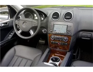 Mercedes ML-Class W164 2006-2011 3D Interior Dashboard Trim Kit Dash Trim Dekor 49-Parts