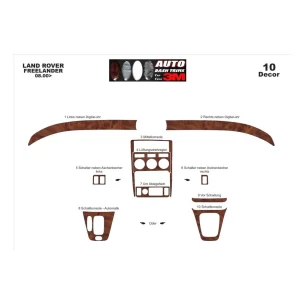 Land Rover Freelander I 08.00-12.03 3D Interior Dashboard Trim Kit Dash Trim Dekor 10-Parts 2