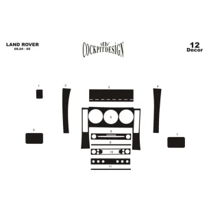 Land Rover Freelander II 01.04-12.06 3D Interior Dashboard Trim Kit Dash Trim Dekor 12-Parts 2