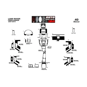 Land Rover Freelander2007-2015 3D Interior Dashboard Trim Kit Dash Trim Dekor 40-Parts 2