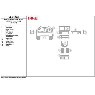 Land Rover Range Rover P38 1996-2002 46 HSE 2001-2002 Full Set, OEM Compliance, 14 Parts set Interior BD Dash Trim Kit
