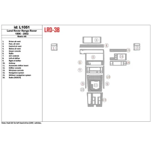 Land Rover Range Rover 1996-2002 Basic Set, OEM Compliance, 16 Parts set Interior BD Dash Trim Kit 2