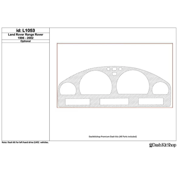 Land Rover Range Rover 1996-2002 Cluster, 1 Pc Interior BD Dash Trim Kit
