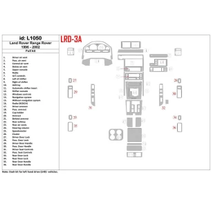 Land Rover Range Rover P38 1996-2002 Full Set, OEM Compliance, 26 Parts set Interior BD Dash Trim Kit 2