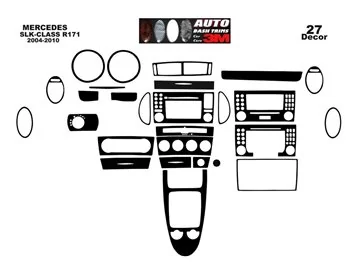 Mercedes SLK (R171) 2004-2010 3D Interior Dashboard Trim Kit Dash Trim Dekor 27-Parts
