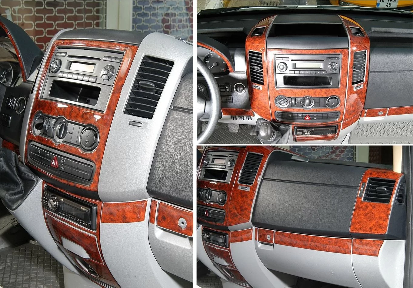Mercedes Sprinter W906 04.2015 3D Interior Dashboard Trim Kit Dash Trim Dekor 51-Parts - 1 - Interior Dash Trim Kit