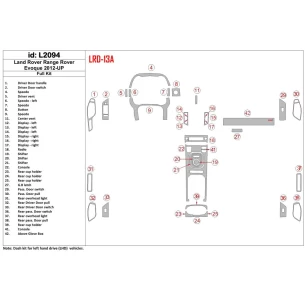 Land Rover Range Rover Evoque 2012-UP Full Set Interior BD Dash Trim Kit 2