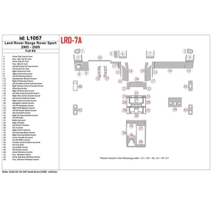 Land Rover Range Rover Sport 2005-2009 Full Set Interior BD Dash Trim Kit 2