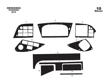 Mercedes Tourismo 01.2011 3D Interior Dashboard Trim Kit Dash Trim Dekor 10-Parts - 1 - Interior Dash Trim Kit