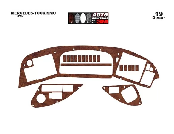 Mercedes Tourismo 04.07-12.10 3D Interior Dashboard Trim Kit Dash Trim Dekor 19-Parts