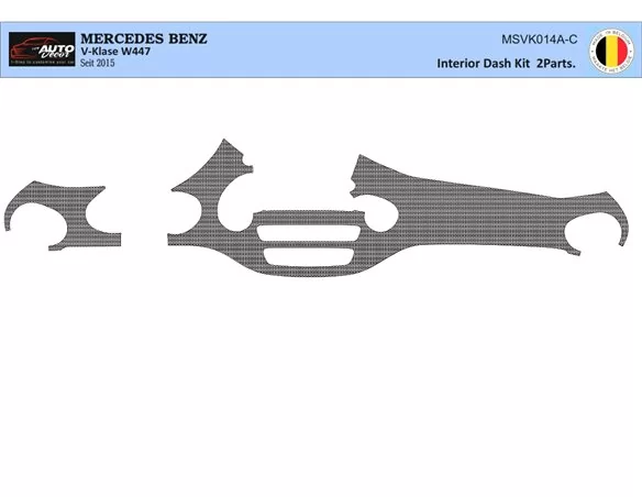 Mercedes V-Klasse W447 01.2015 3D Interior Dashboard Trim Kit Dash Trim Dekor 2-Parts - 1 - Interior Dash Trim Kit