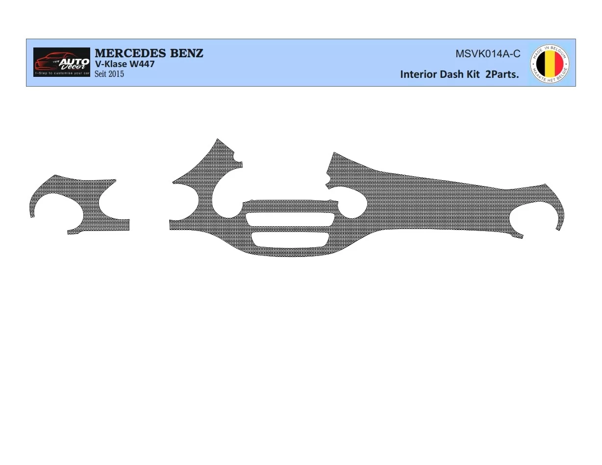 Mercedes V-Klasse W447 01.2015 3D Interior Dashboard Trim Kit Dash Trim Dekor 2-Parts - 1 - Interior Dash Trim Kit