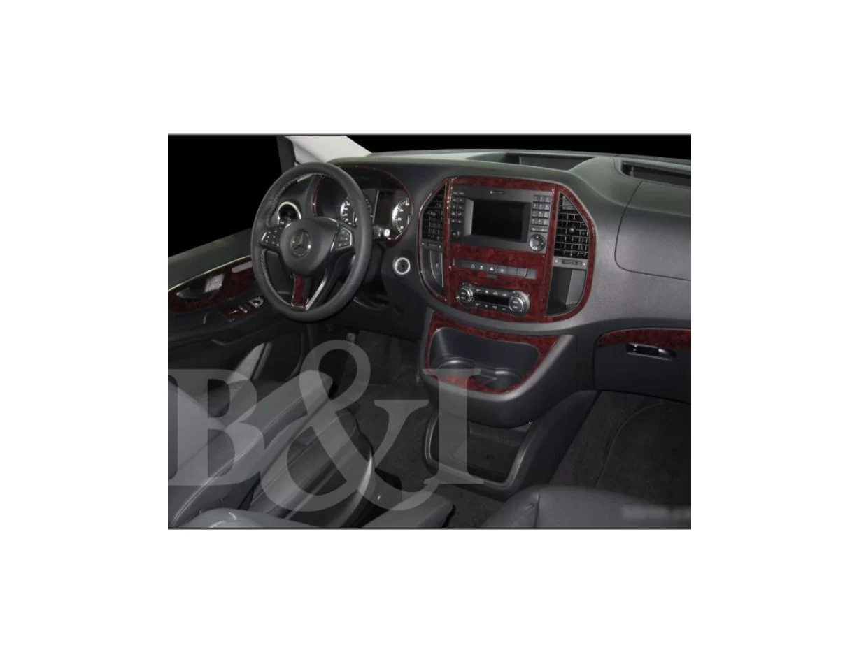 Mercedes Vito W447 01.2015 3D Interior Dashboard Trim Kit Dash Trim Dekor 38-Parts - 1 - Interior Dash Trim Kit