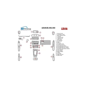 Lexus ES 1992-1993 Full Set, OEM Compliance Interior BD Dash Trim Kit