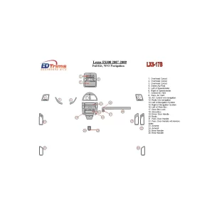 Lexus ES 2007-UP Full Set, Without NAVI Interior BD Dash Trim Kit