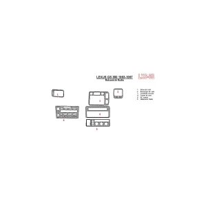 Lexus GS 1993-1997 Nakamichi Radio, OEM Compliance, 6 Parts set Interior BD Dash Trim Kit