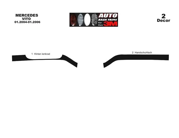 Mercedes Vito W639 01.2006 3D Interior Dashboard Trim Kit Dash Trim Dekor 3-Parts - 1 - Interior Dash Trim Kit