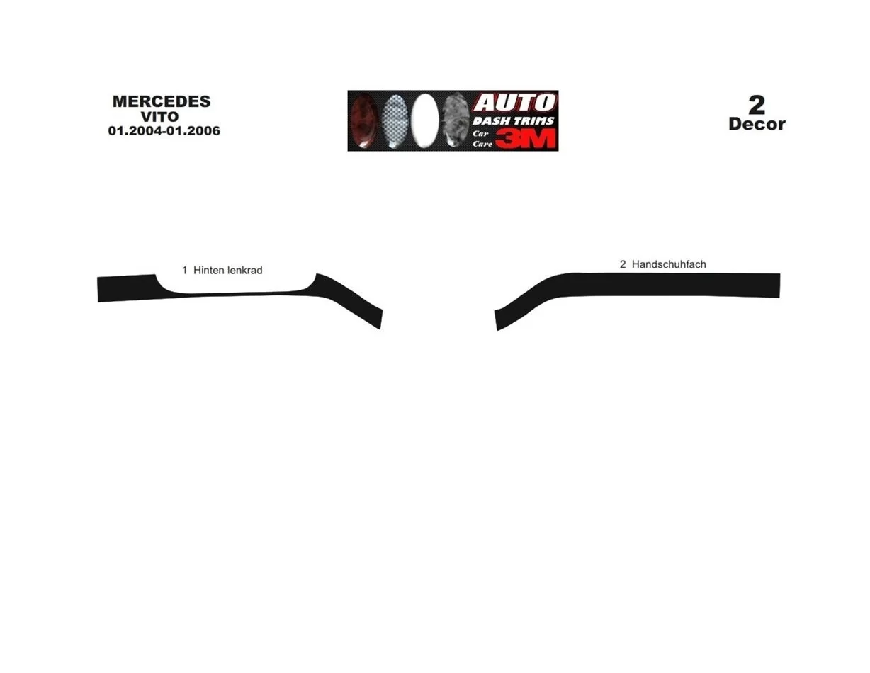 Mercedes Vito W639 01.2006 3D Interior Dashboard Trim Kit Dash Trim Dekor 3-Parts - 1 - Interior Dash Trim Kit