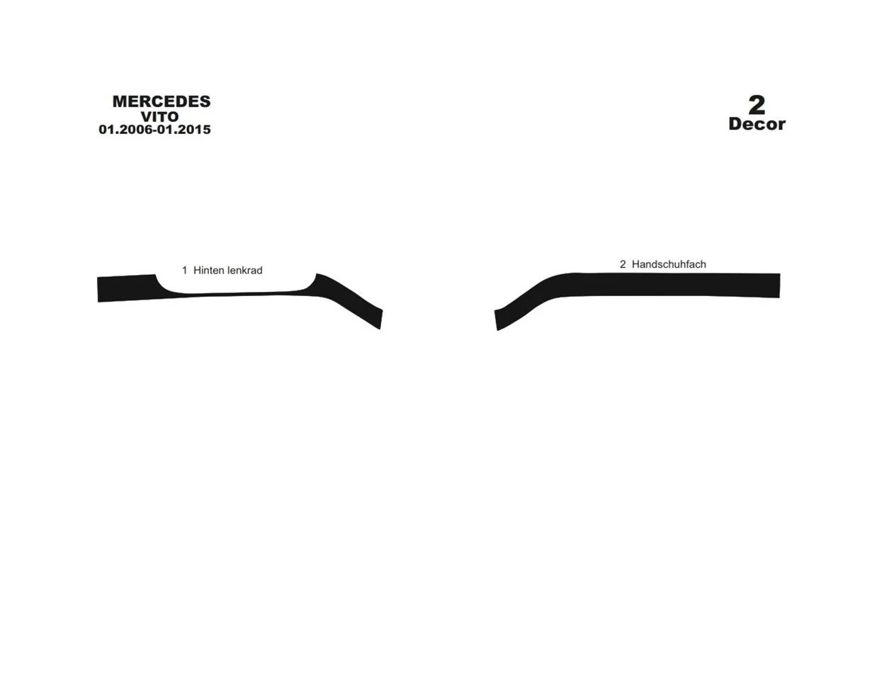 Mercedes Vito W639 01.2006 3D Interior Dashboard Trim Kit Dash Trim Dekor 3-Parts - 1 - Interior Dash Trim Kit