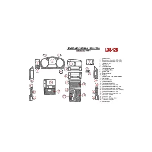 Lexus GS 1998-2000 Nakamichi Radio, OEM Compliance, 26 Parts set Interior BD Dash Trim Kit
