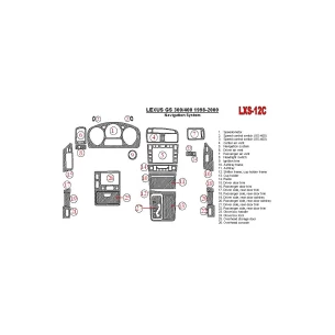Lexus GS 1998-2000 Navigation system, OEM Compliance, 26 Parts set Interior BD Dash Trim Kit