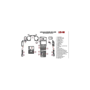 Lexus GS 2001-2005 With NAVI system, OEM Compliance Interior BD Dash Trim Kit