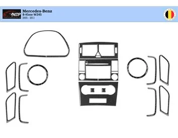 Mercedes W245 B-Class 2005 – 2011 3D Interior Dashboard Trim Kit Dash Trim Dekor 16-Parts - 1 - Interior Dash Trim Kit