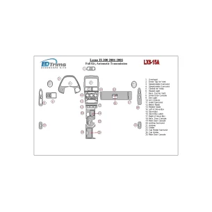 Lexus IS 2001-2003 Full Set, Automatic Gear Interior BD Dash Trim Kit