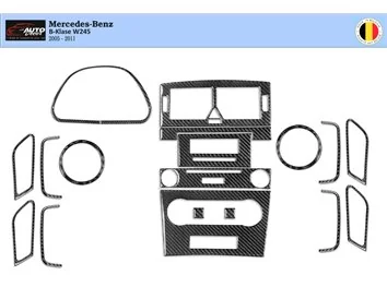 Mercedes W245 B-Class 2005 – 2011 3D Interior Dashboard Trim Kit Dash Trim Dekor 18-Parts - 1 - Interior Dash Trim Kit