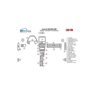 Lexus IS 2004-2005 Full Set, Automatic Gear Interior BD Dash Trim Kit
