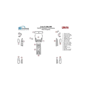 Lexus IS 2006-UP Full Set, Automatic Gear, With NAVI Interior BD Dash Trim Kit 2