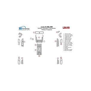 Lexus IS 2006-UP Full Set, Automatic Gear, Without NAVI Interior BD Dash Trim Kit 2