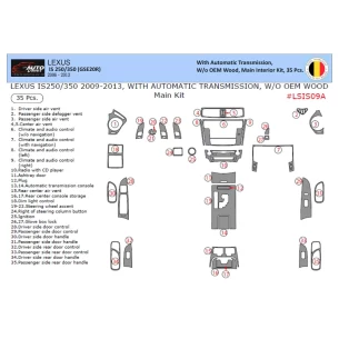Lexus IS 2009-2013 3D Interior Dashboard Trim Kit Dash Trim Dekor 35-Parts 2