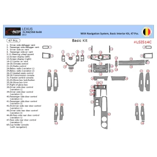 Lexus IS 2013-2022 3D Interior Dashboard Trim Kit Dash Trim Dekor 47-Parts 2