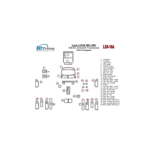 Lexus LS 2001-2003 Full Set, Automatic Gear, With NAVI Interior BD Dash Trim Kit